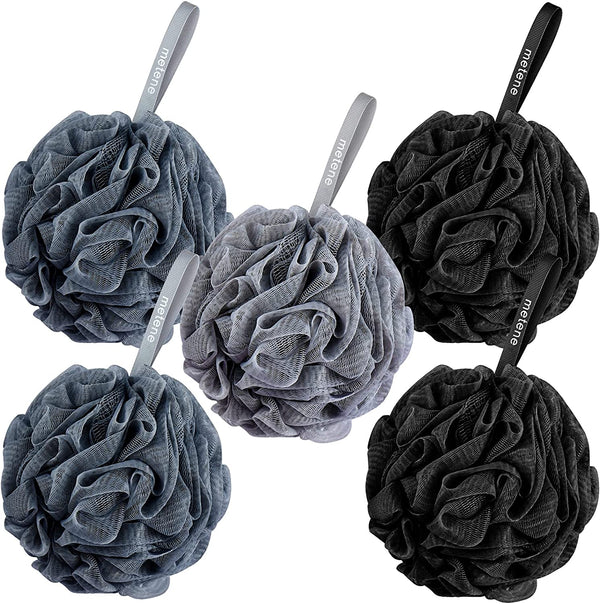 Metene Bath Shower Loofah Sponge, 5 Packs Body Wash Scrubber Exfoliator Loofa Pouf for Use in Shower, 60g Essential Skin Care Men Women Bathing Accessories